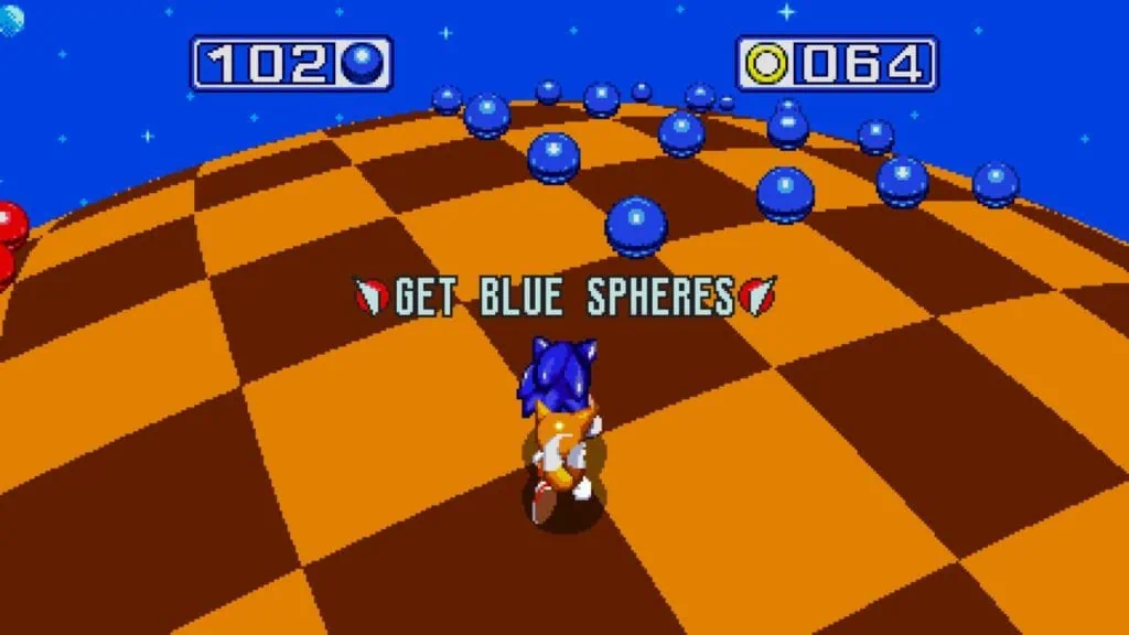 Review: Sonic Origins is een nostalgisch bitterzoete ervaring Screenshot van de minigame met blauwe bollen in Sonic & Knuckles.