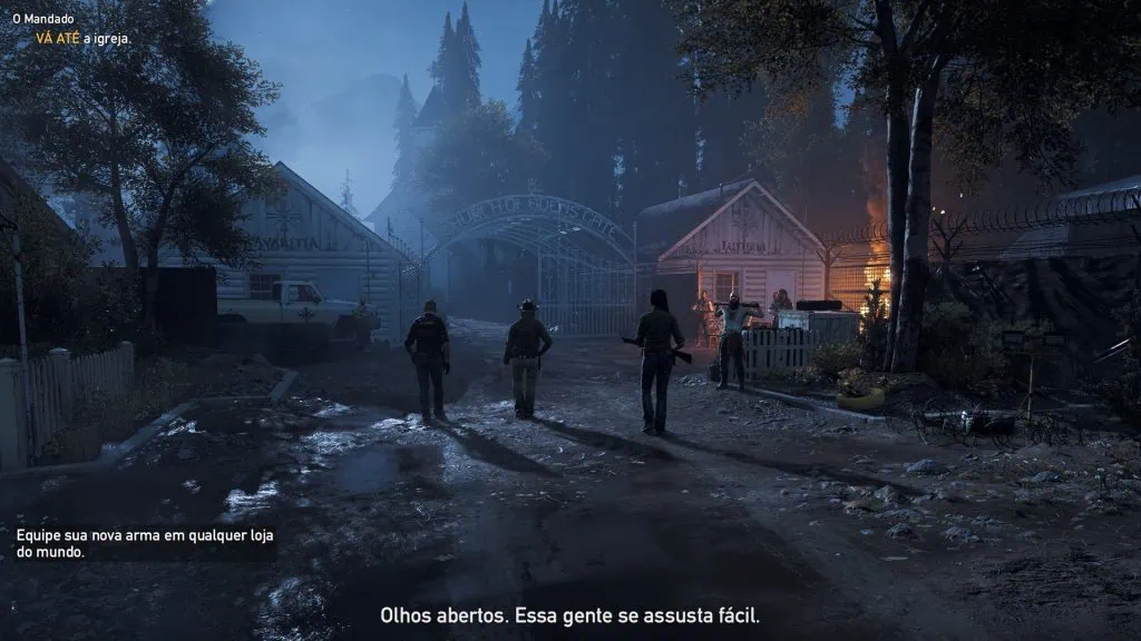 Review: far cry 5 é divertido para quem tem expectativas equilibradas Primeiros instantes do jogo, onde precisamos chegar até a igreja em que john seed está pregando