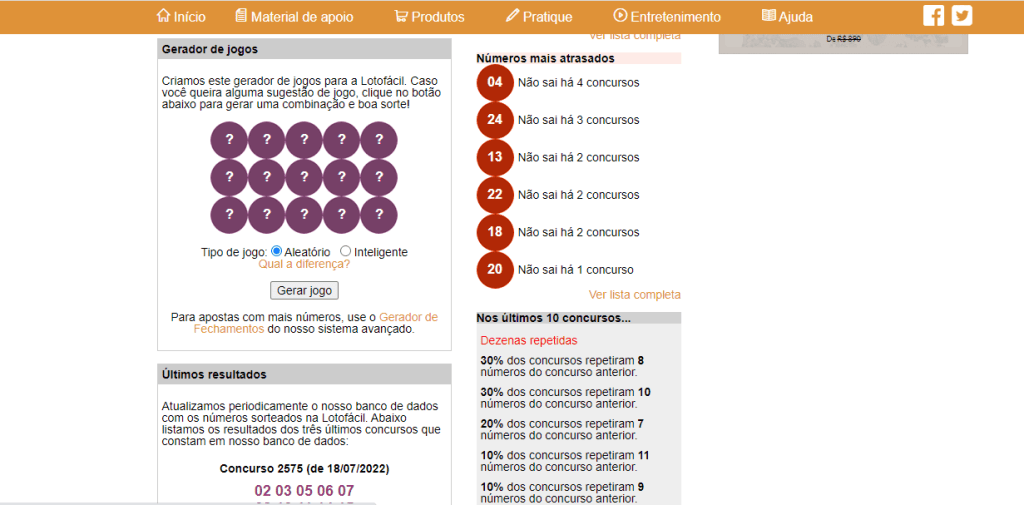 Hasilkan nomor mega-sena dan permainan lotre kotak penghasil angka acak