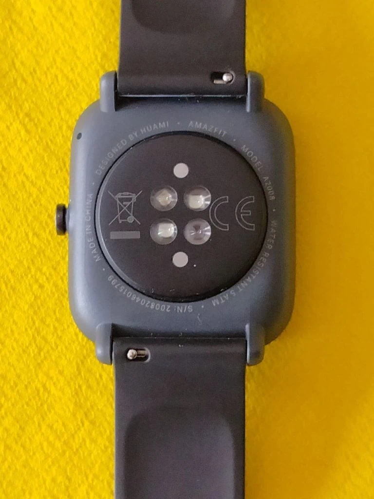 Bewertung: Smartwatch amazfit bip u pro Rückseite des amazfit bip u pro