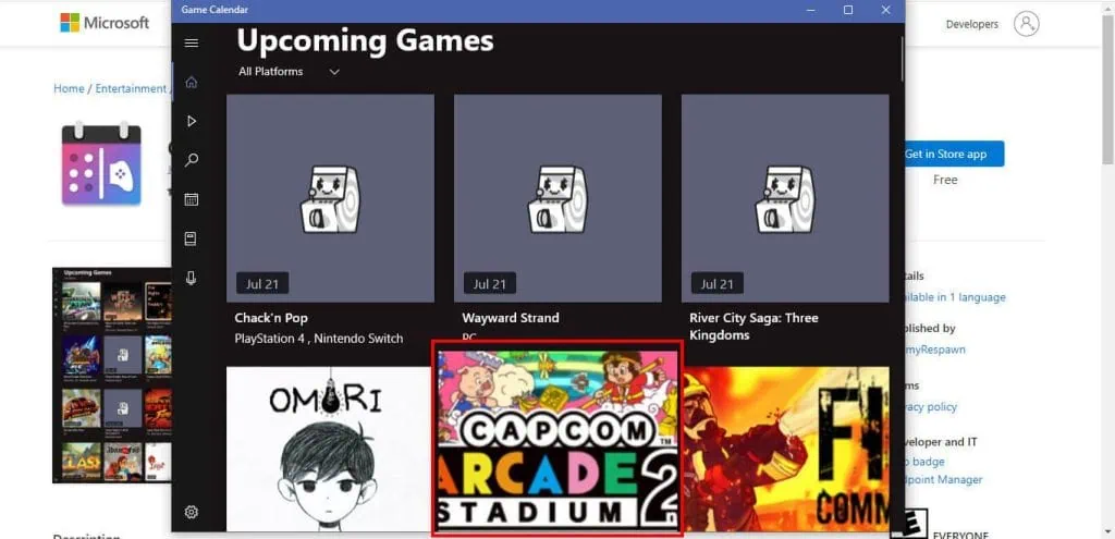 Como instalar um calendário gamer no windows A imagem mostra o game calendar, calendário gamer no windows