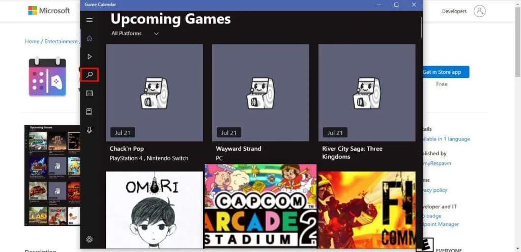 Como instalar um calendário gamer no windows A imagem mostra o game calendar, calendário gamer no windows