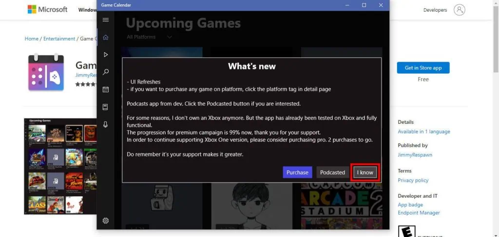 Como instalar um calendário gamer no windows A imagem mostra o game calendar, calendário gamer no windows
