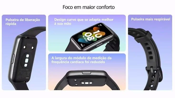 Huawei band 7 tem bateria de 14 dias e moldura ultrafina Huawei band 7 chega com tela de 1,47" full view e moldura ultrafina