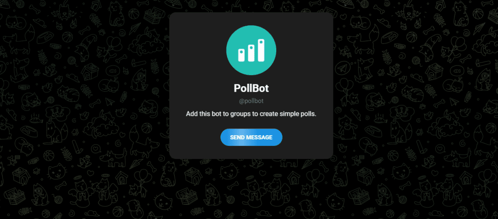 Para enquetes e votações, o pollbot é o bot mais completo!