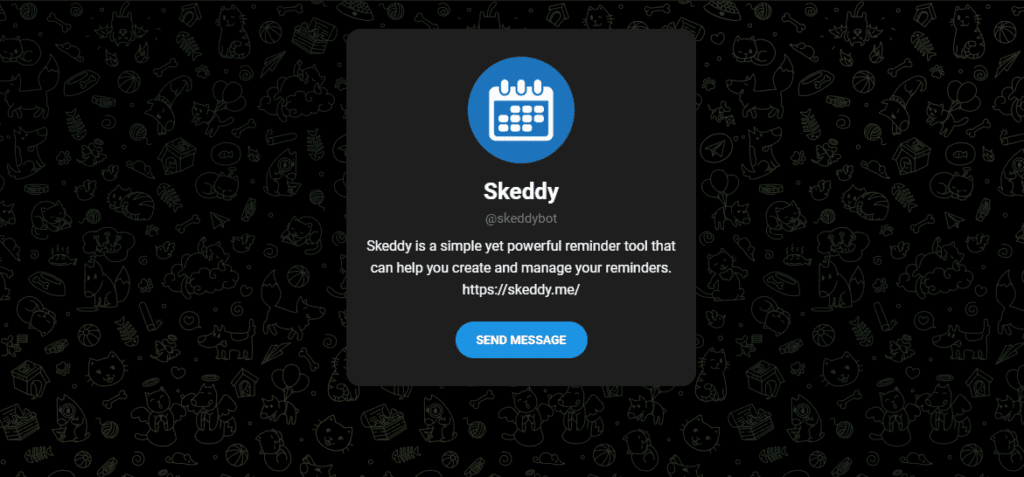O skeddy é um bot do telegram que simula um calendário