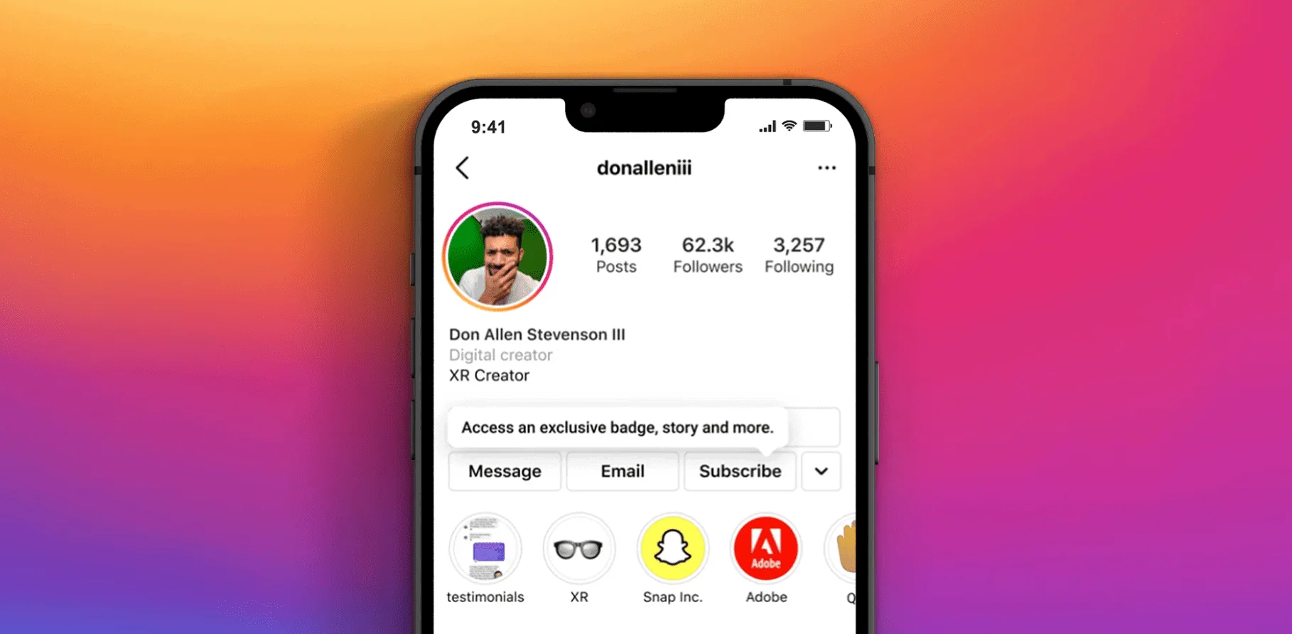 Instagram assinatura