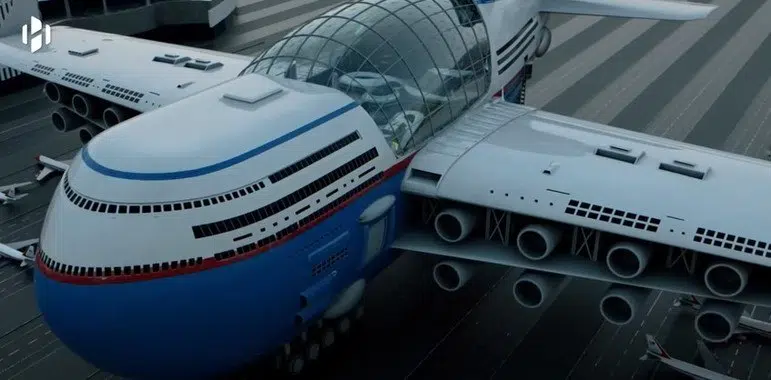 Conheça o hotel voador que pode ficar anos sem pousar e acomodar até 5 mil hóspedes Conheça o hotel voador que pode ficar anos sem pousar e acomodar até 5 mil hóspedes. Com piscinas, restaurantes, teatros e até mesmo shopping center, sky cruise pode representar uma revolução no turismo; conheça os detalhes do projeto