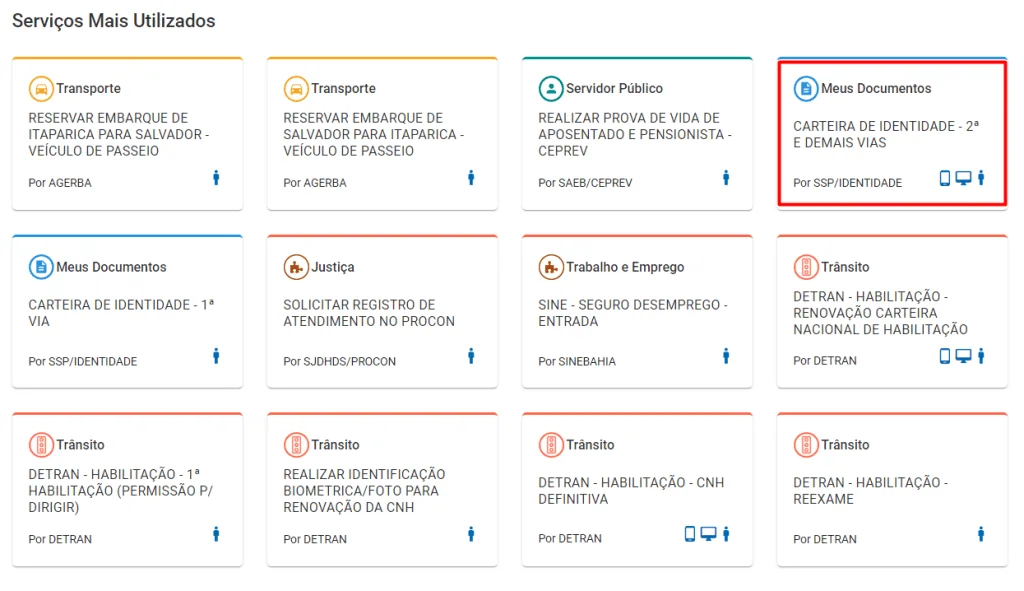 Hoe u het duplicaat van de RG via internet kunt aanvragen Systeemstartpagina om duplicaat rg in bahia aan te vragen