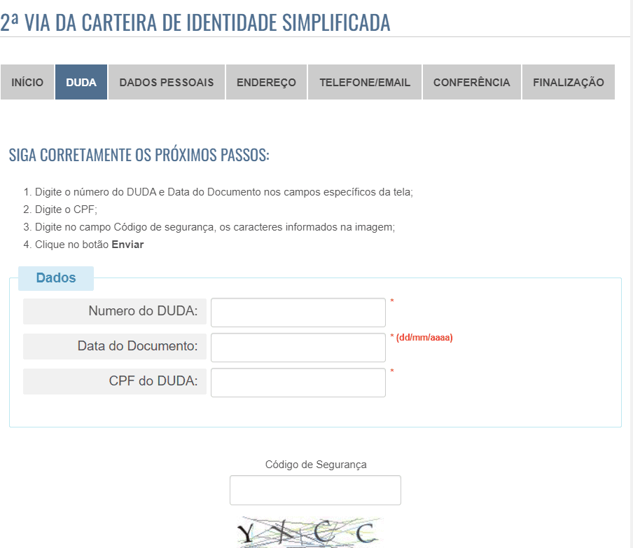 Hoe u het duplicaat van de RG via internet kunt aanvragen Vraag RG-scherm aan in Rio de Janeiro