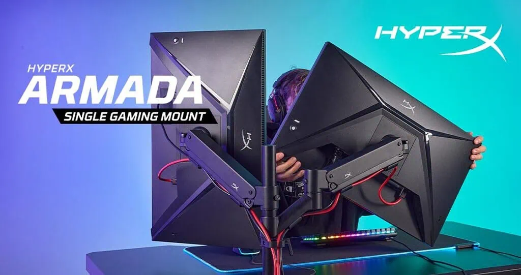 Armada 25 및 Armada 27은 Hyperx의 첫 번째 게이밍 모니터입니다. 단일 게임용 마운트