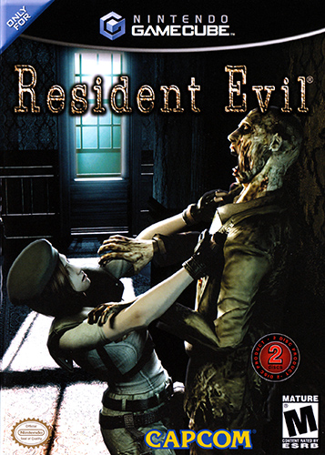Cover for gamecube of the first remake of resident evil.