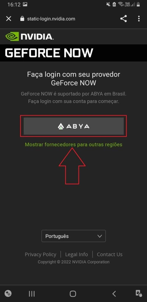 Cómo usar nvidia geforce ahora Imagen del proveedor de servicios en Brasil.