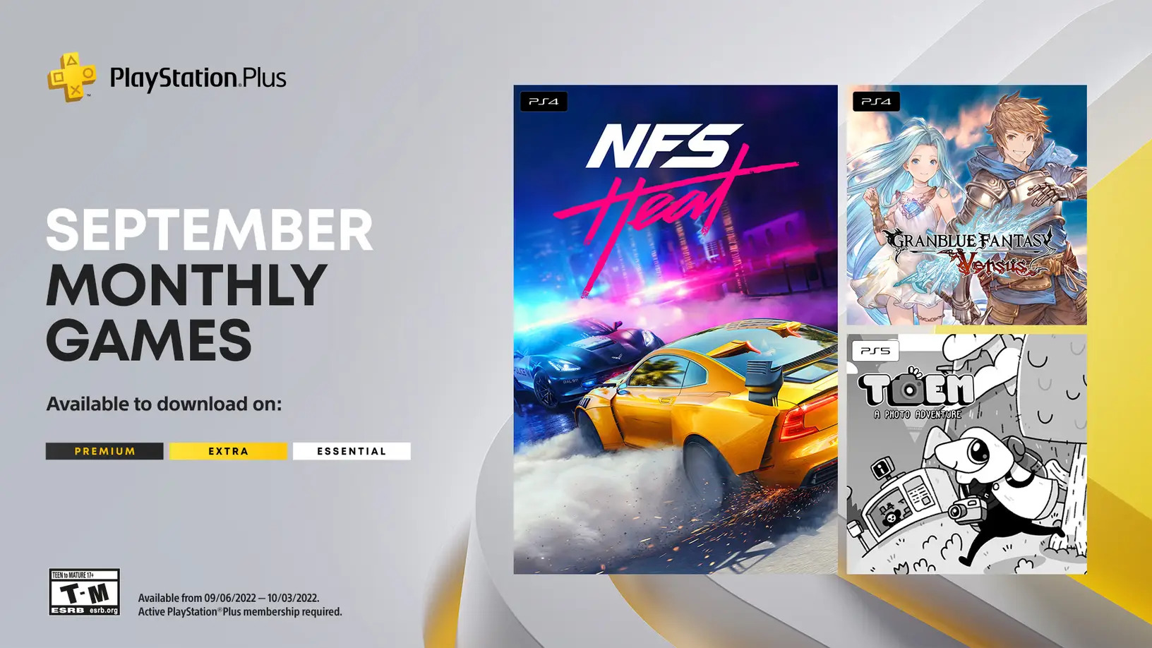 Syyskuun PS Plus:ssa on Need for Speed, Toem ja paljon muuta!