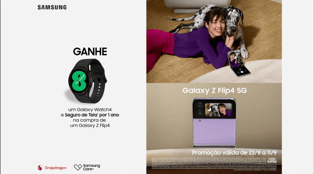 Galaxy z flip4 dan z fold4 tiba di Brasil mulai dari R$6 promosi penjualan galaxy z flip4 di brazil