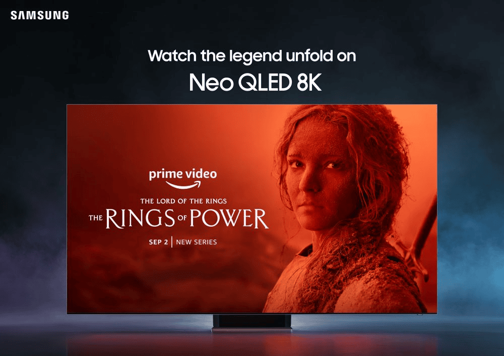 Rings of Power появится на экранах Samsung в разрешении 8k Несмотря на то, что Samsung воспроизводит эксклюзивные сцены через 8k микросветодиодные экраны на стене, их также можно будет увидеть на телевизорах Neo qled 8k Smart TV. Воспроизведение: Самсунг