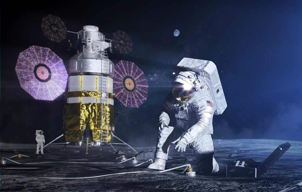 Animação de humanos na Lua