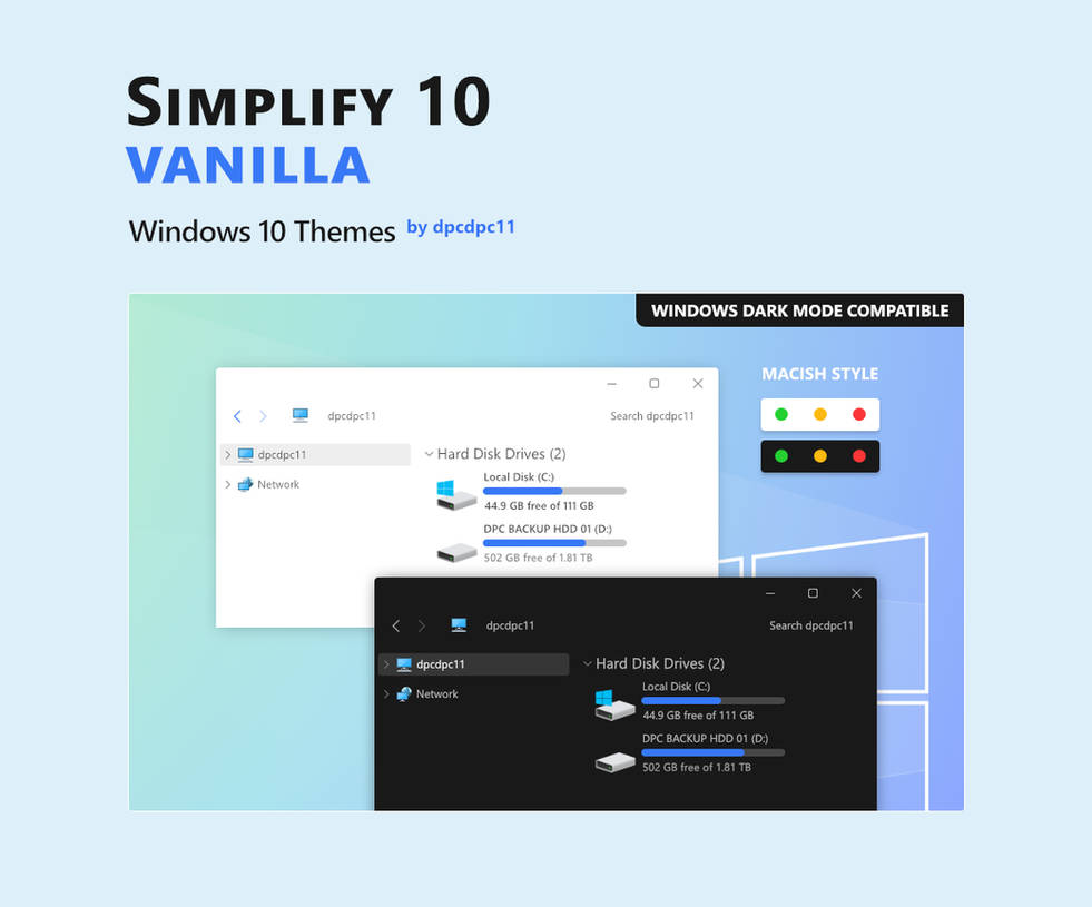 Vanilla como opção de tema para windows