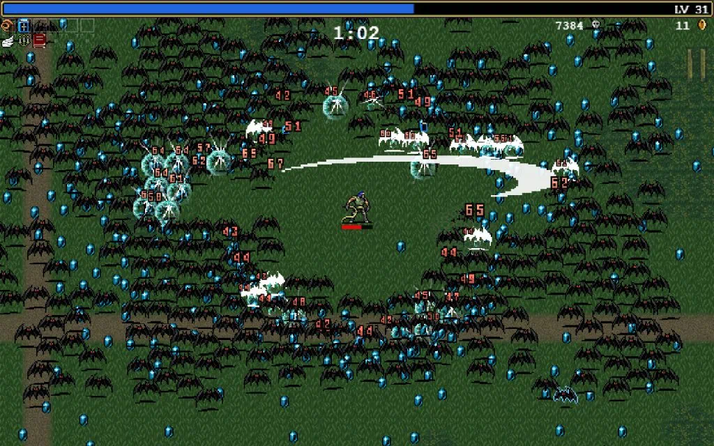 Os 15 melhores jogos roguelike já produzidos Screenshot ilustrativo de vampire survivors.