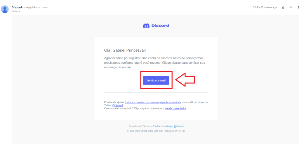 Discord: como baixar e usar o aplicativo Como criar uma conta no discord - verifique sua conta no e-mail utilizado.