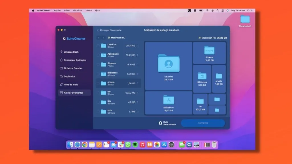 buhocleaner로 Mac을 더 빠르게 만드는 방법 Mac에서 열린 파일 관리 도구가 있는 buhocleaner 창