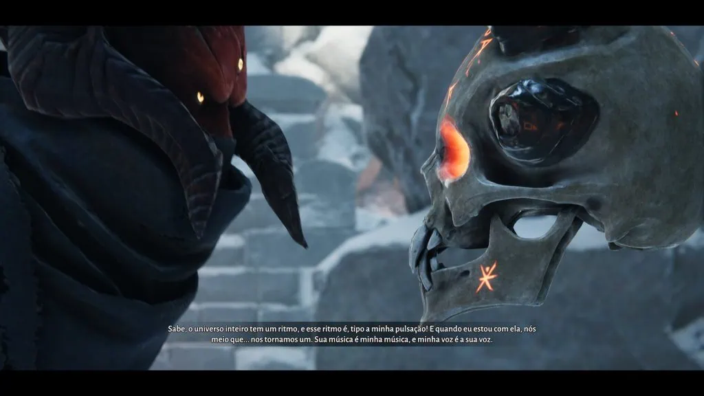 Review: seu coração e cabeça vão entrar no ritmo de metal hellsinger Enigmata e a paz, nome do crânio usado como arma