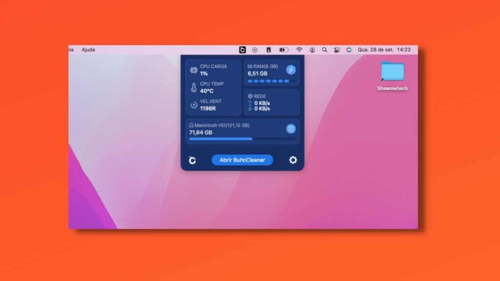 Buhocleaner window with monitoring tool open on mac