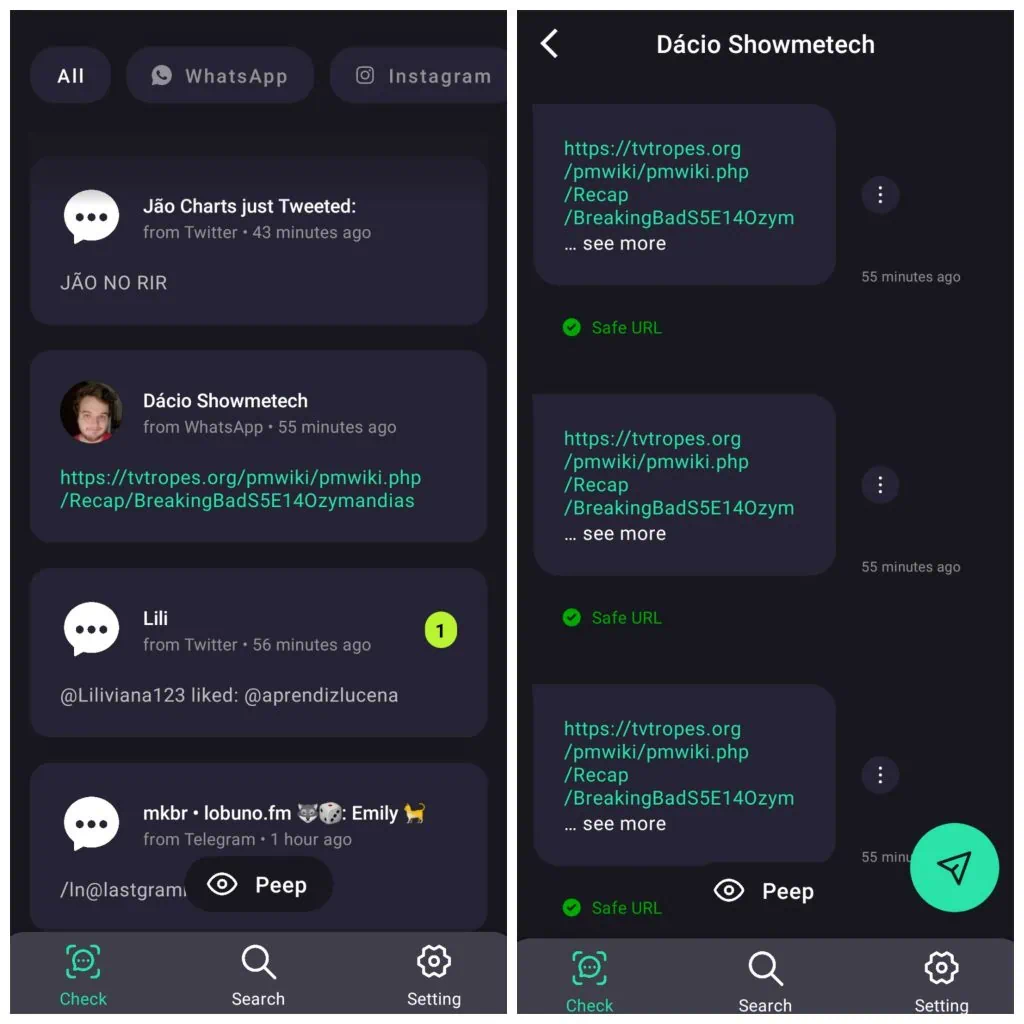 Приложение выявляет фейковые новости и подозрительные ссылки в WhatsApp. Использование средства проверки сообщений для проверки подозрительных ссылок в WhatsApp
