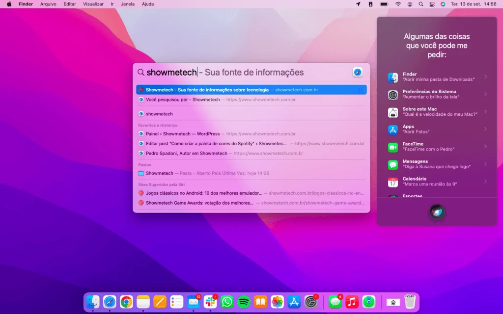 14 melhores configurações de segurança no mac Janelas da busca spotlight e da siri na tela inicial do macos