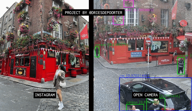 Artista identifica influenciadores em câmeras de vigilância usando ia Registro de câmeras de vigilância abertas que flagram influenciadores criando conteúdo para o instagram. Reprodução: dries depoorter para o seu projeto, "the follower"