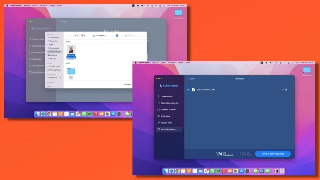buhocleaner로 Mac을 더 빠르게 만드는 방법 Mac에서 열린 파일 분쇄기 도구가 있는 buhocleaner 창