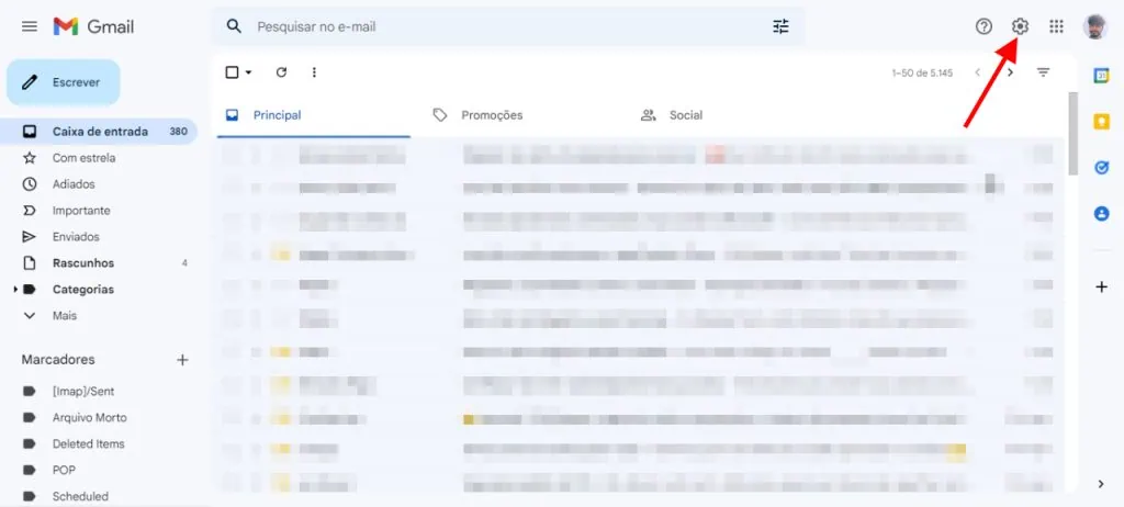 כיצד לרשום חשבונות דוא"ל אחרים ב-gmail דף הבית של gmail