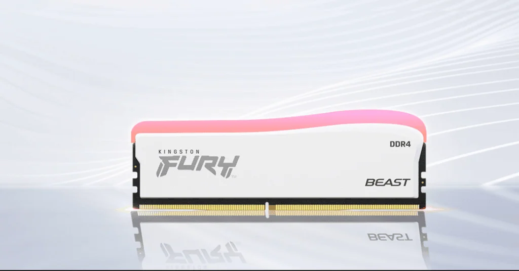 Kingston fury beast special edition traz visual branco com rgb para memória ram Kingston fury beast