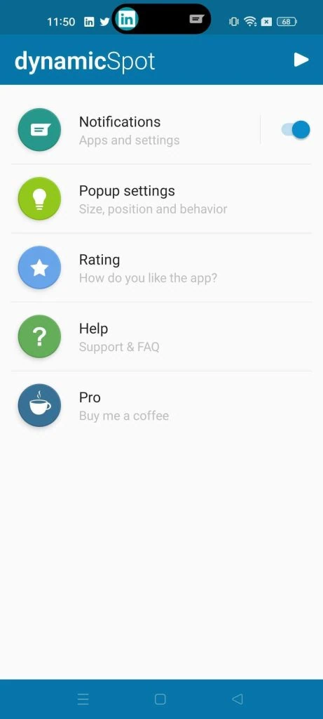 Como instalar a ilha dinâmica no android Após o nosso tutorial, entenda também os demais recursos do app e para que eles servem. Lembrando ainda que na versão premium, ainda mais ferramentas são disponibilizadas. Reprodução: victor pacheco, showmetech