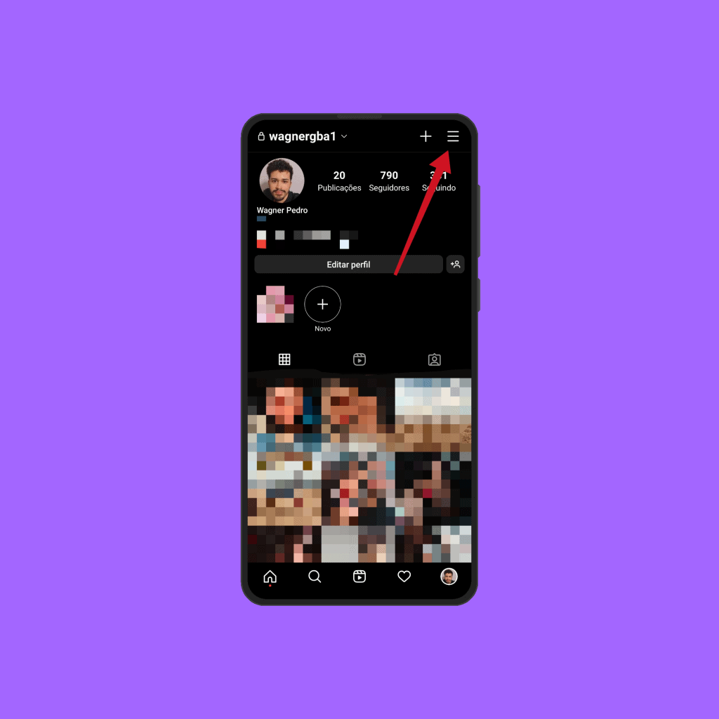 Instagram'daki raporların durumu nasıl kontrol edilir Sağ üst köşedeki menüye dokunun