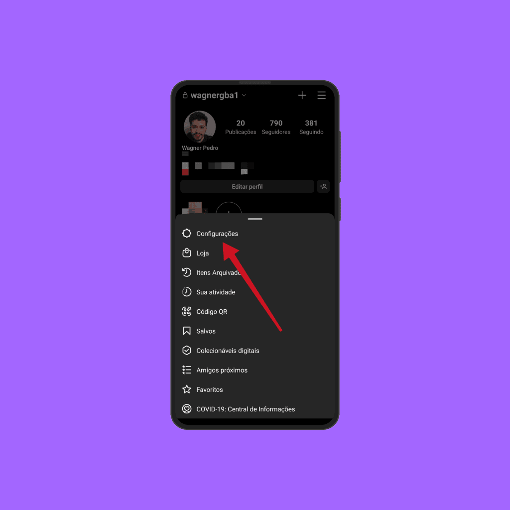 Instagram'daki raporların durumu nasıl kontrol edilir Ayar düğmesine dokunun