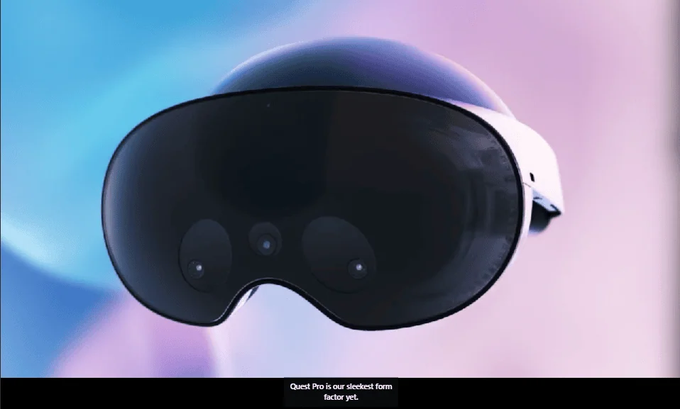 Meta quest pro: óculos de realidade mista é lançado por us$ 1. 499 Frente do meta quest pro