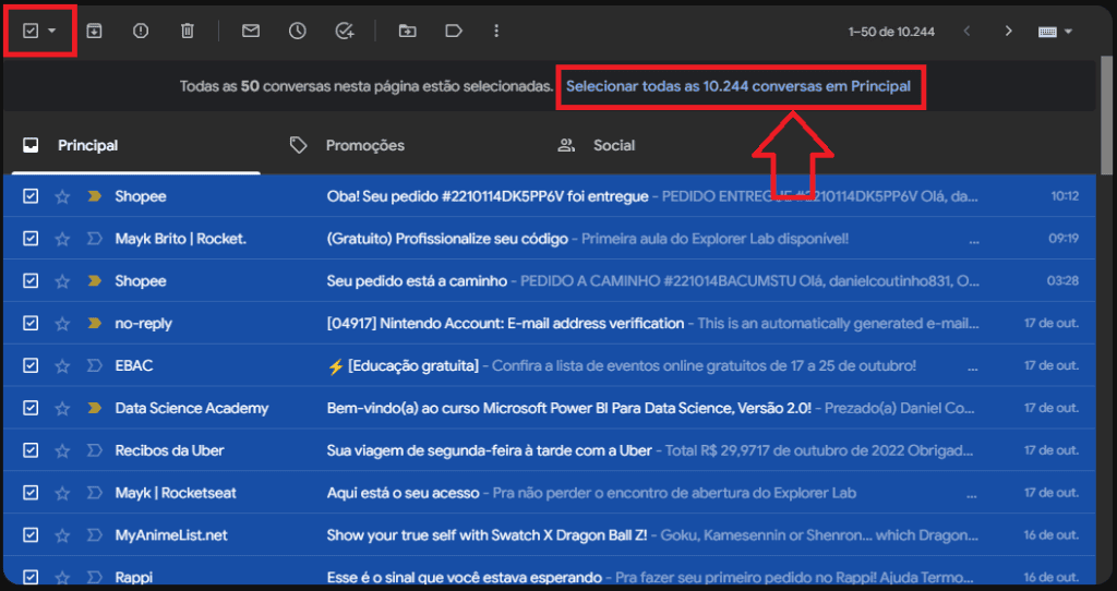 Gmail: aprenda a deletar todos os seus e-mails de forma rápida Gmail: aprenda a deletar todos os seus e-mails de forma rápida. Nós te ensinamos uma forma rápida e inteligente de deletar emails no gmail e deixar mais espaço livre na sua caixa de correio virtual.