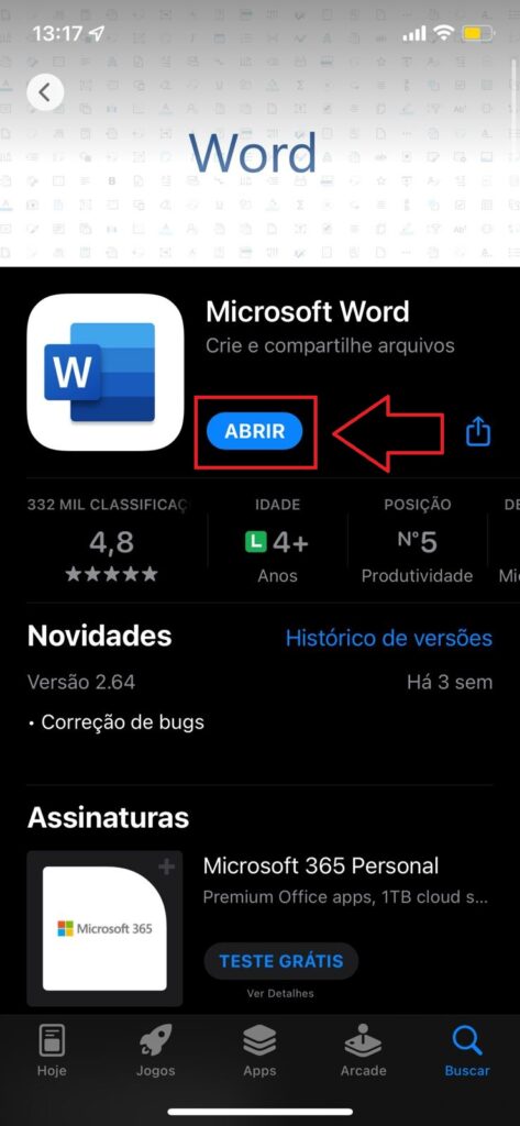 Microsoft word para ios