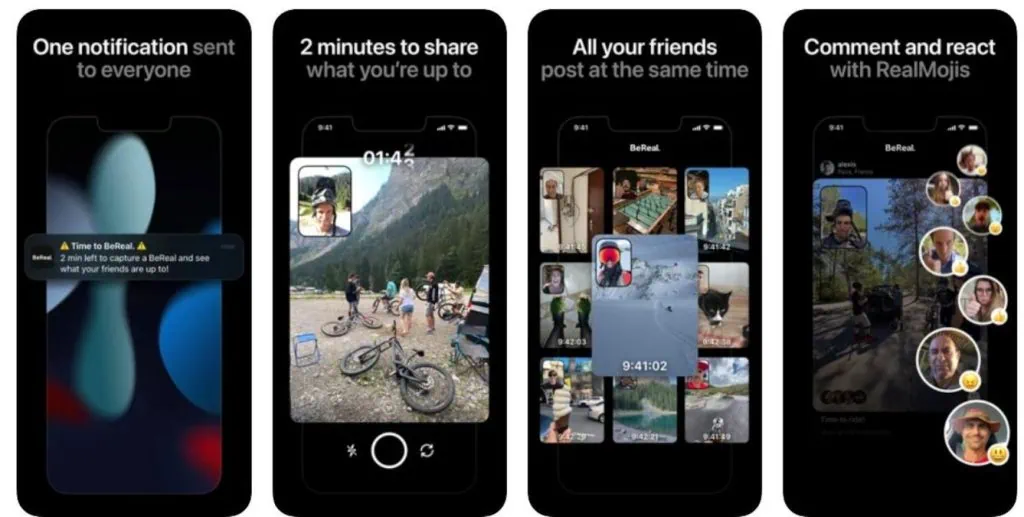 Os melhores apps para iphone (ios) em 2023 Prints das telas do aplicativo bereal