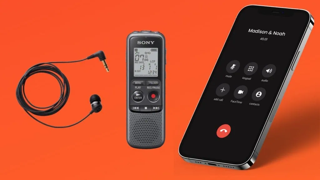 iPhone에서 전화 통화를 녹음하는 방법 통화 중인 헤드폰, 녹음기 및 iPhone을 사용한 조립