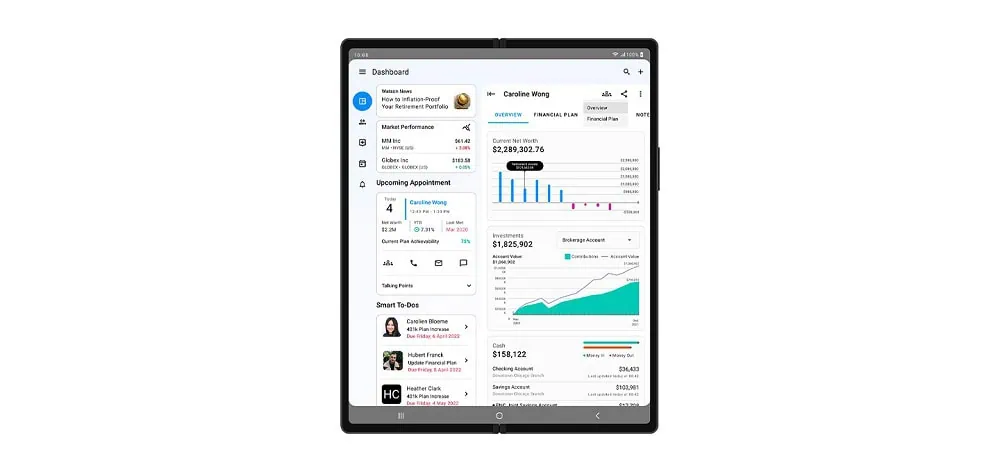 Galaxy z fold4 encontra seu lugar no mercado corporativo App da ibm rodando em um galaxy z fold4 da samsung