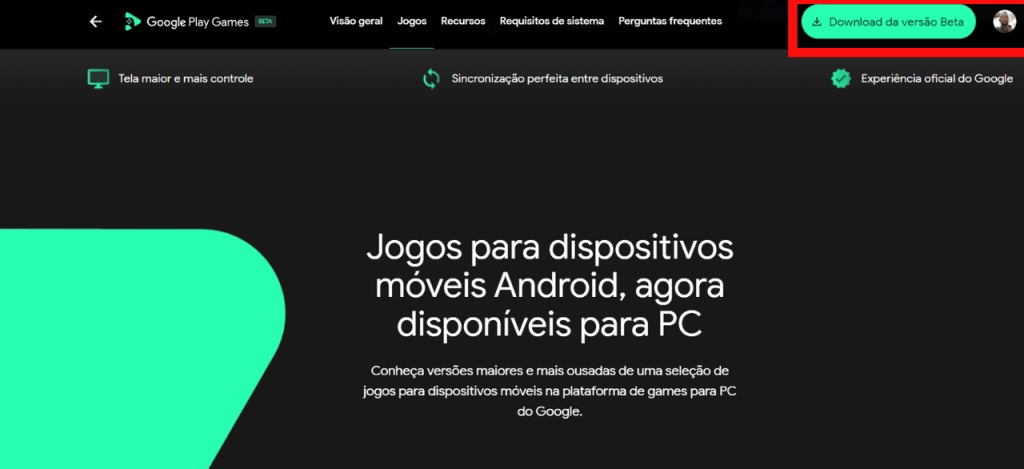 Google play games para pc chega ao brasil com mais de 40 jogos Janela de download do aplicativo do google play games para pc