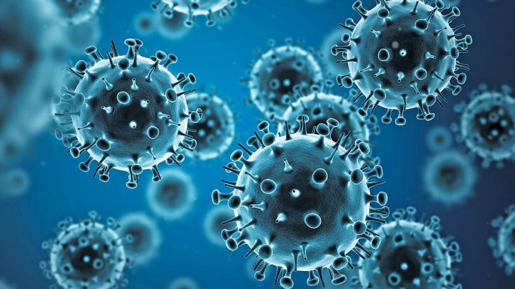 Imagem do vírus influenza que causa a gripe