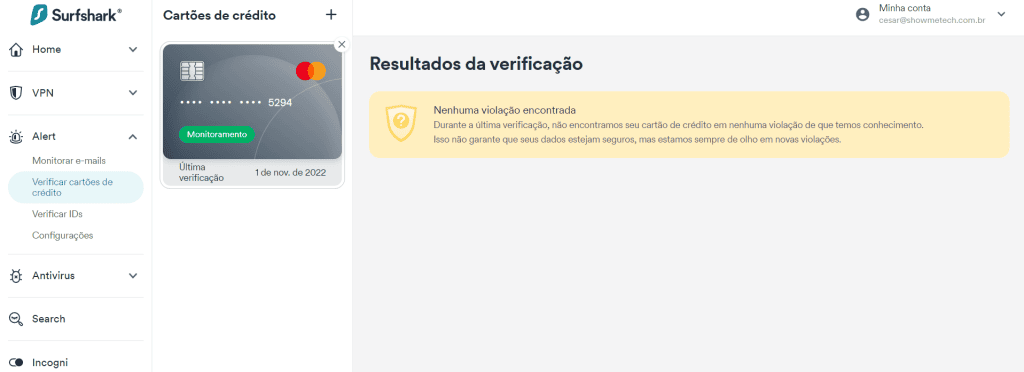 Conheça o surfshark, antivírus com vpn e proteção de dados Revisão de cartão de crédito feita pelo antivírus surfshark
