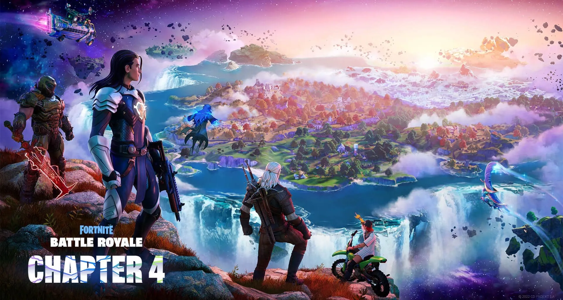 Imagem oficial do capítulo 4 de fortnite revelam os novos personagens e o novo mapa