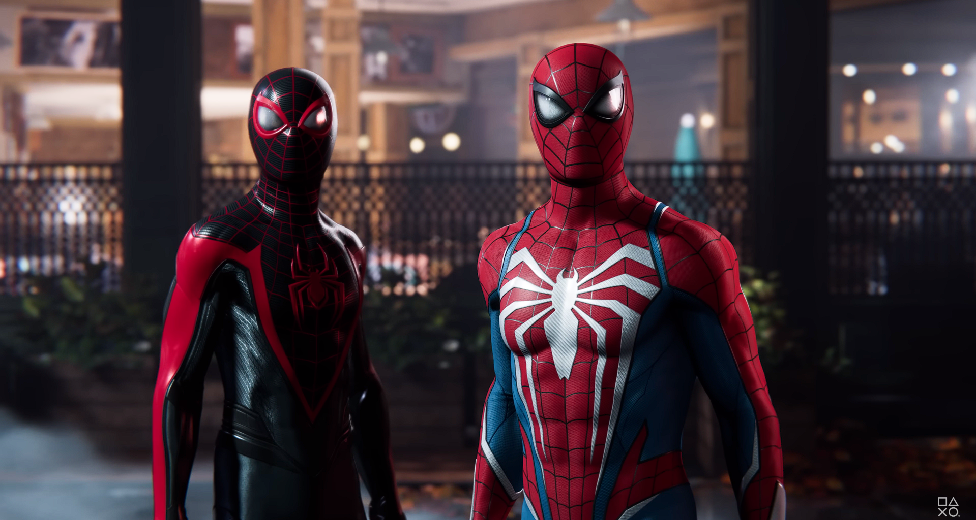 Peter e miles em marvel's spider-man 2 no trailer de revelação