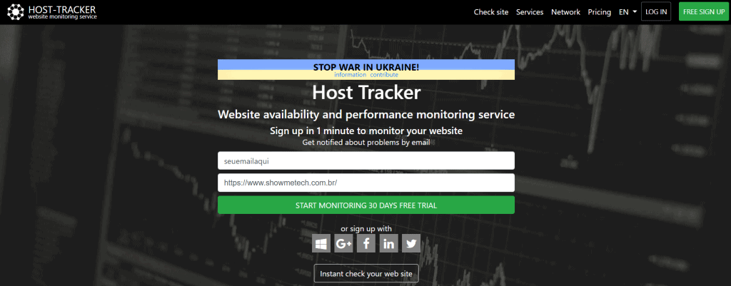 Site fora do ar? Veja ferramentas para realizar checagem online Captura de tela do site host tracker para checar se um site caiu