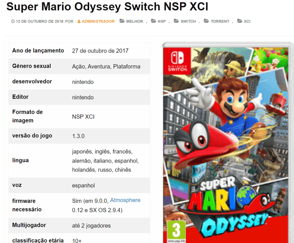 Como rodar jogos do nintendo switch no android com o skyline Rom de super mario odyssey