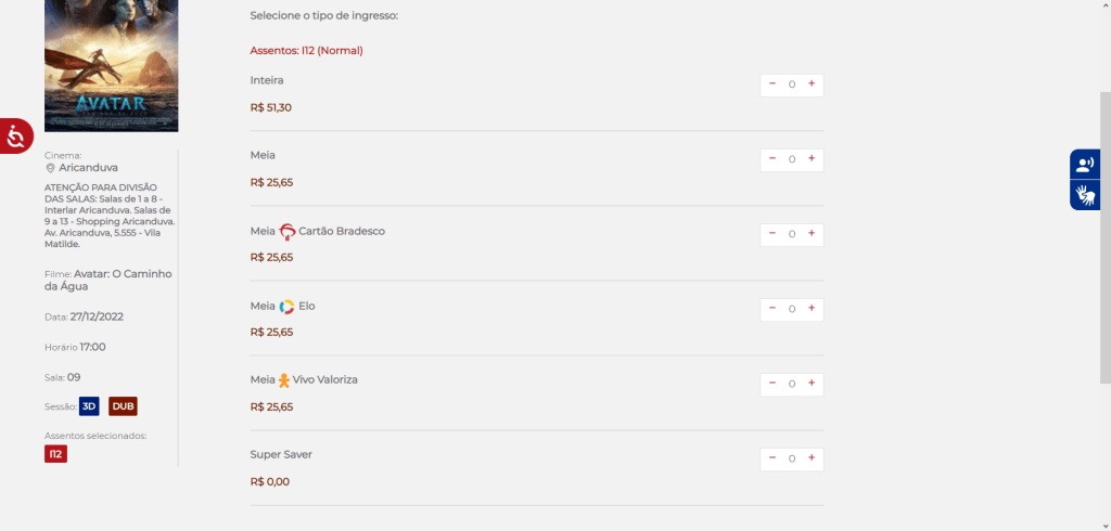 Wo kann man Kinokarten in São Paulo kaufen Preis für Kinokarten bei Cinemark
